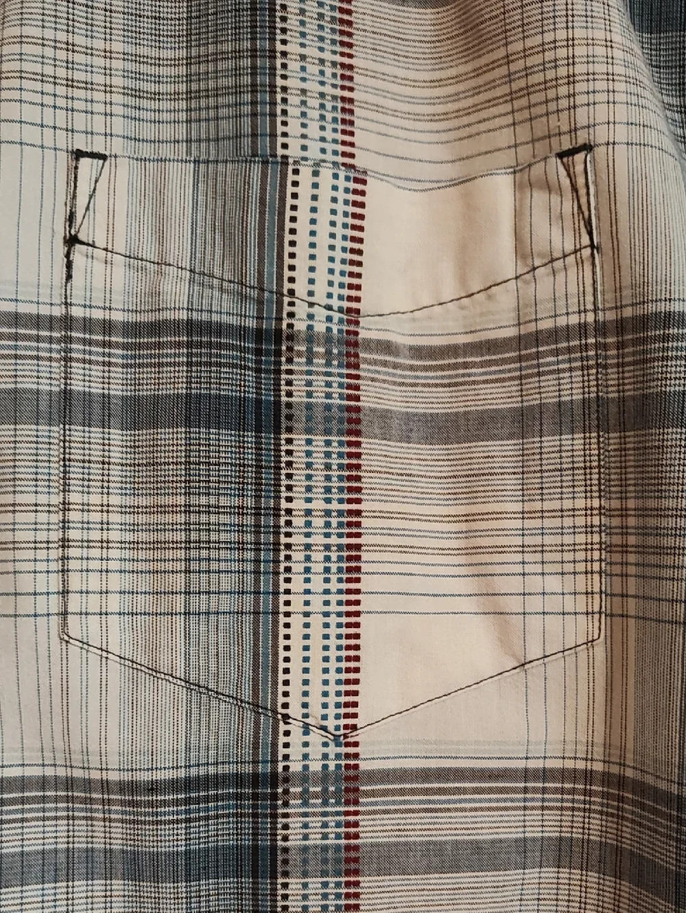 prAna Mens Tamrack Organic Cotton Blend Shirt Blue Plaid Contrast Stitch India L - Picture 6 of 14